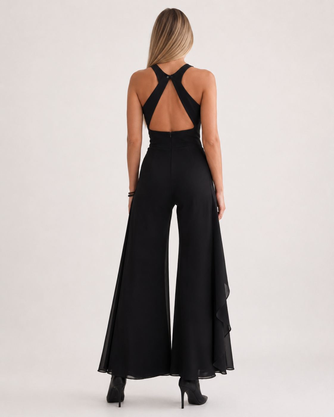 Noir Élan Open-Back Jumpsuit