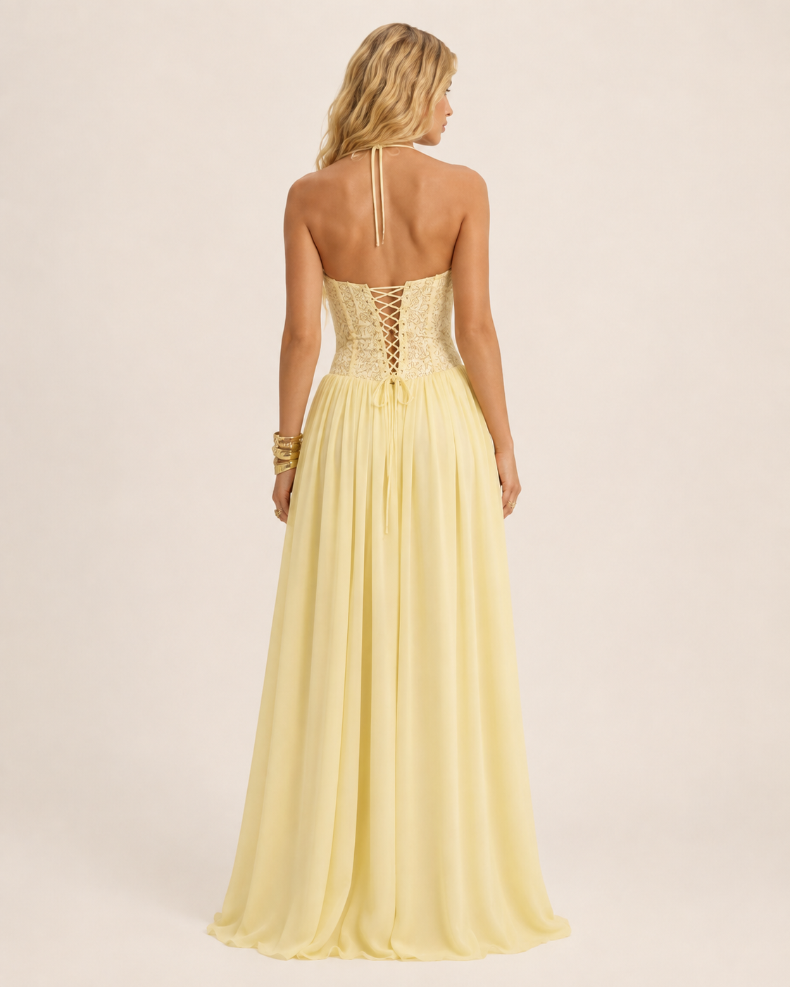 Solène Lace Corset Maxi Dress