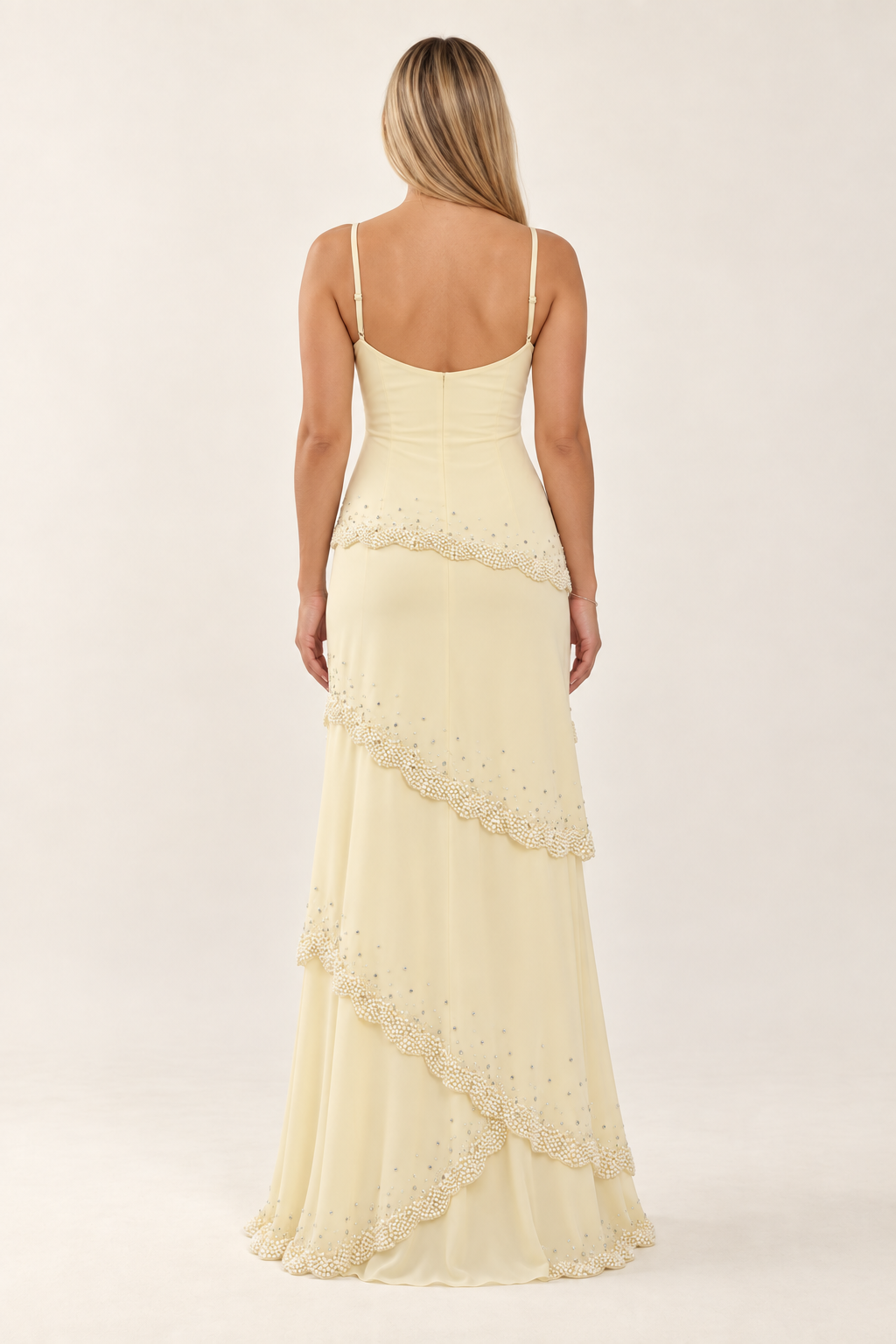 Solenne Beaded Maxi Dress – Butter Yellow