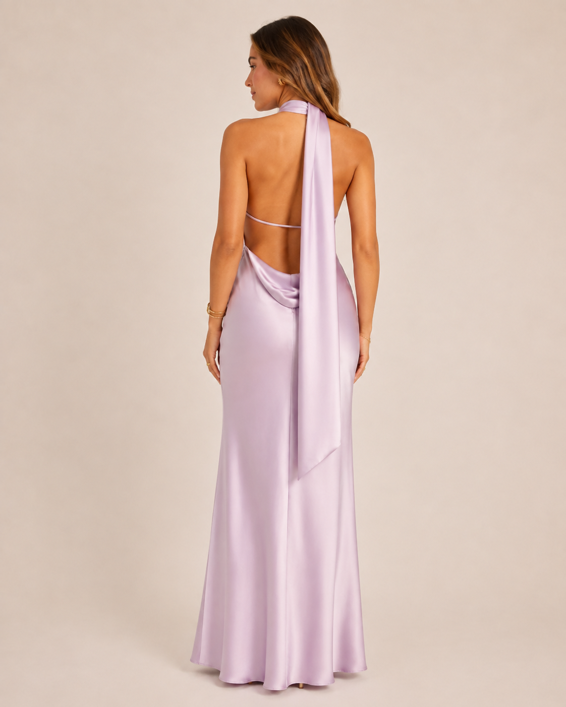 Solenne – Draped Halter Maxi Dress