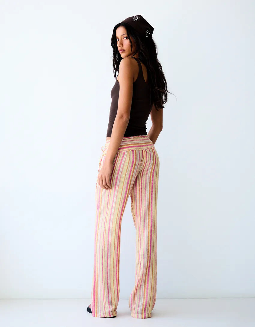 Amy | Striped Linen Trouser