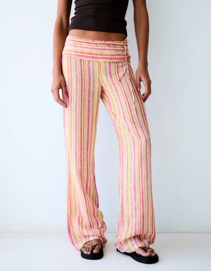 Amy | Striped Linen Trouser