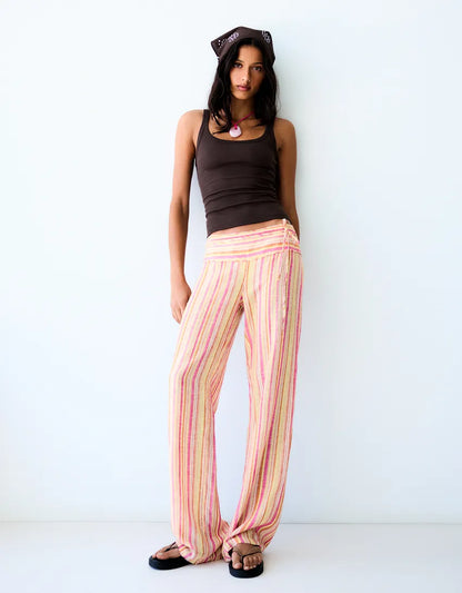 Amy | Striped Linen Trouser