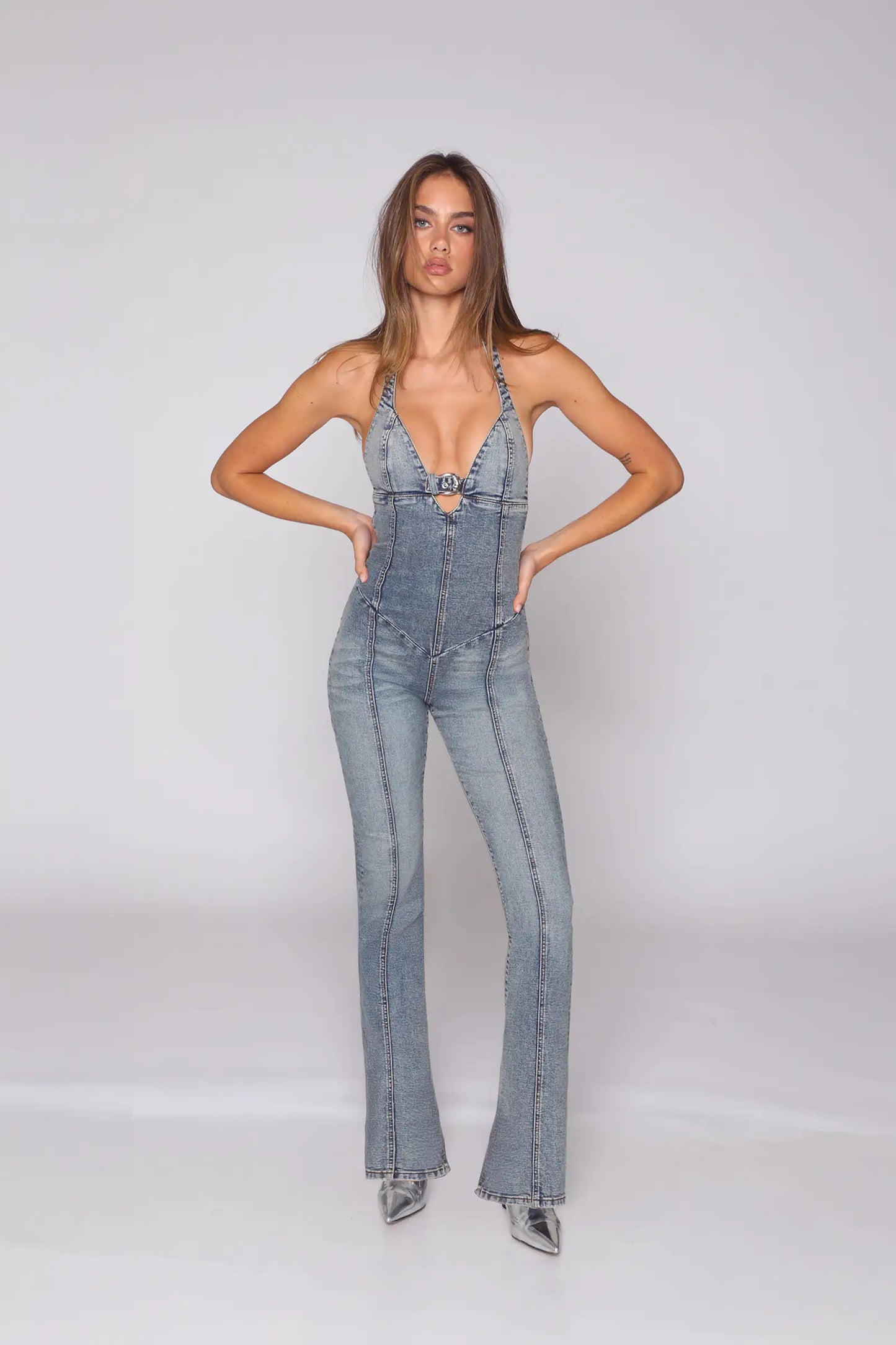 Model Off-Duty Jeans Jumpsuit