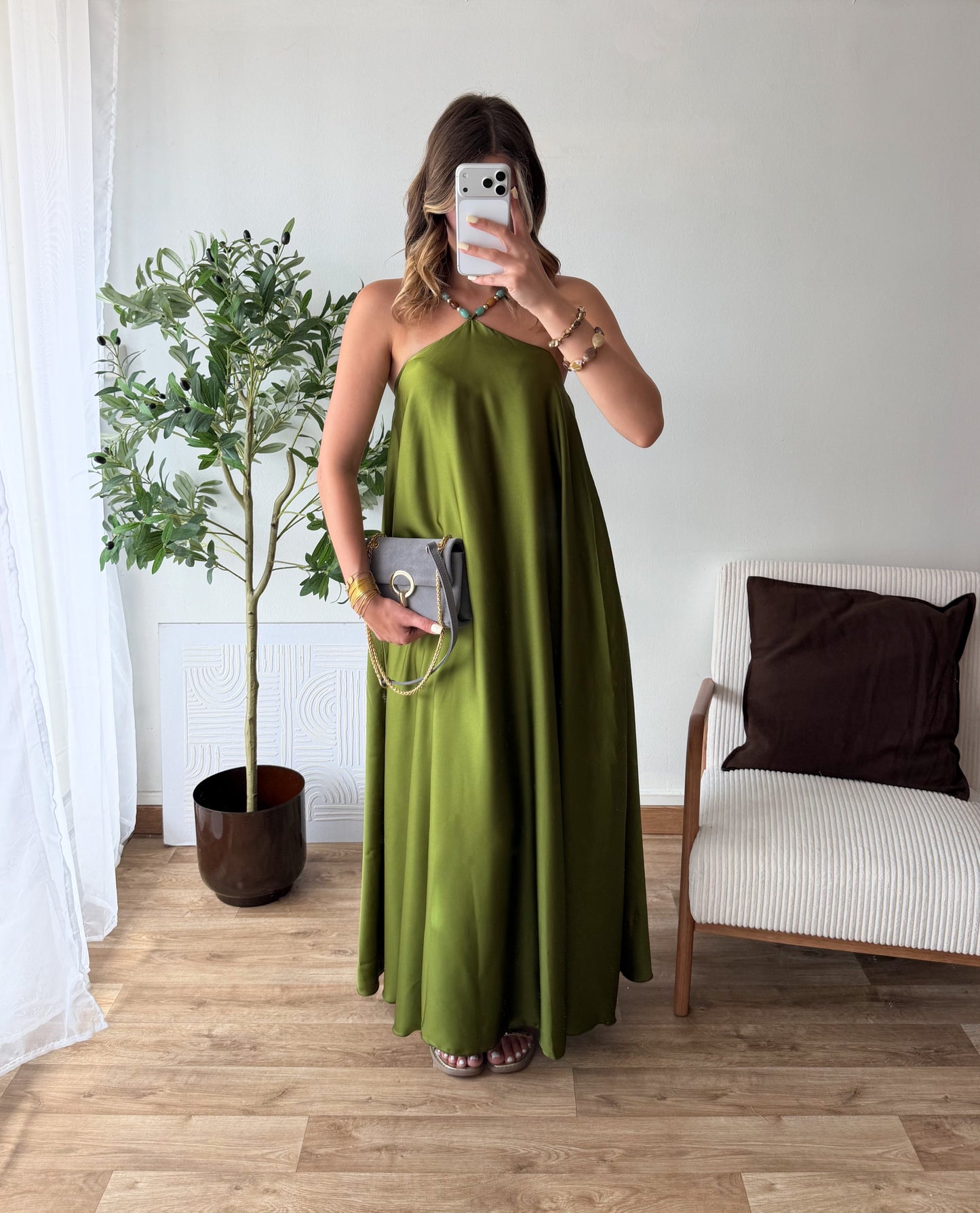 Alexa - Olive Maxi Dress