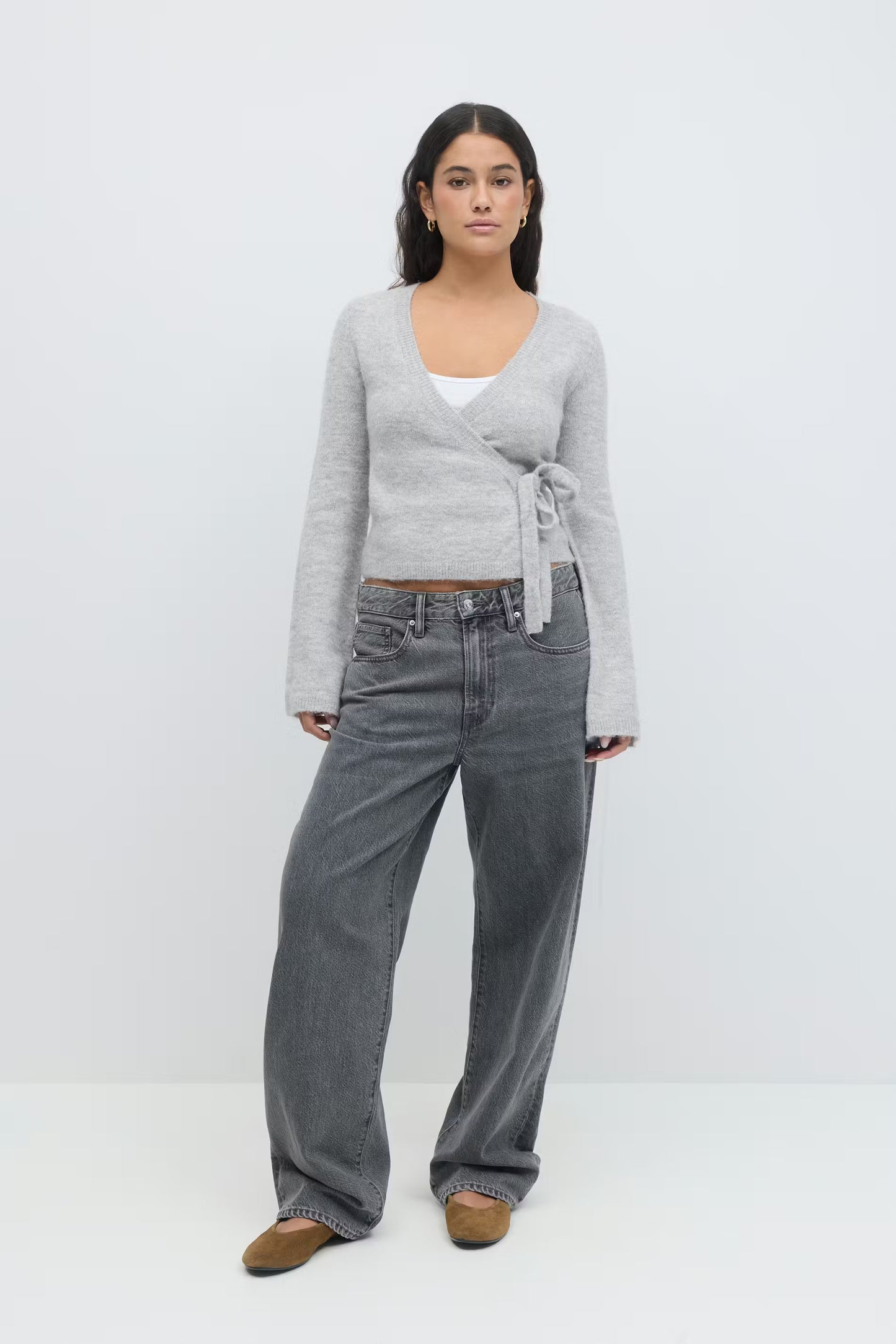 ESSENTIAL KNITTED WRAP CARDIGAN