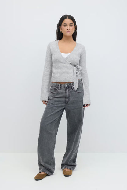 ESSENTIAL KNITTED WRAP CARDIGAN