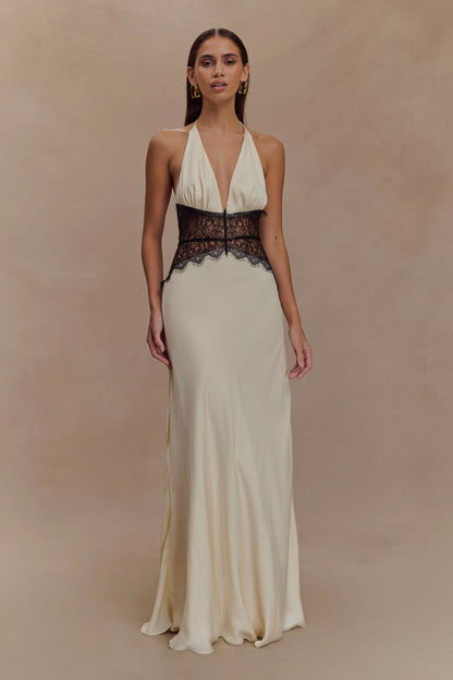 Dinae | Satin Halter Maxi Dress