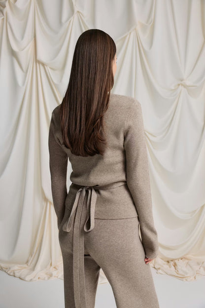 ESSENTIAL KNITTED WRAP CARDIGAN