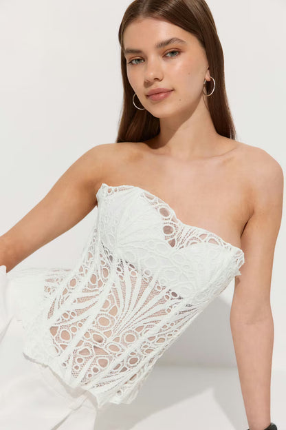 Dainty Embroidered Corset Top