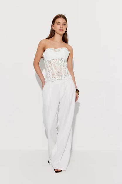 Dainty Embroidered Corset Top
