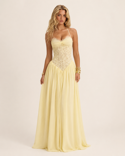 Solène Lace Corset Maxi Dress