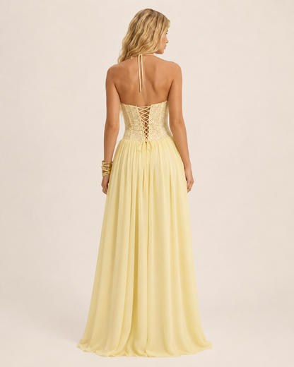 Solène Lace Corset Maxi Dress