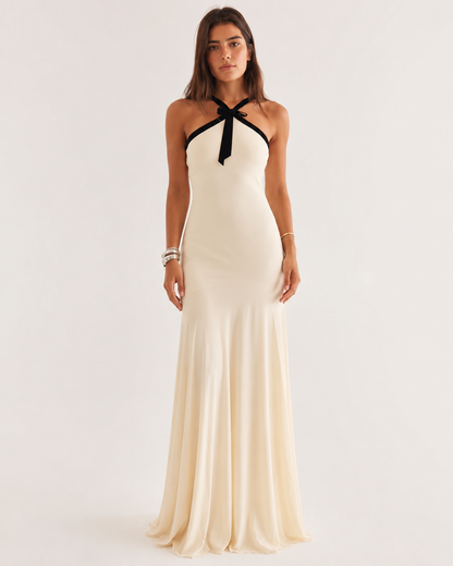 Amara Contrast Halter Maxi Dress