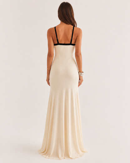 Amara Contrast Halter Maxi Dress