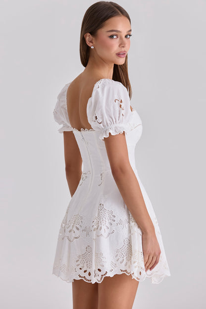 Lavana - White Lace Mini Dress
